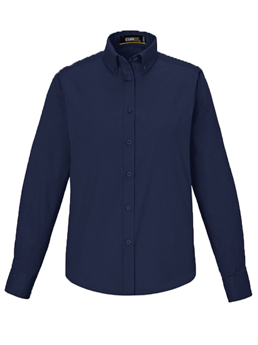 Full size image of Core 365 Operate Long-Sleeve Twill Shirt - Female (in color MARINE)