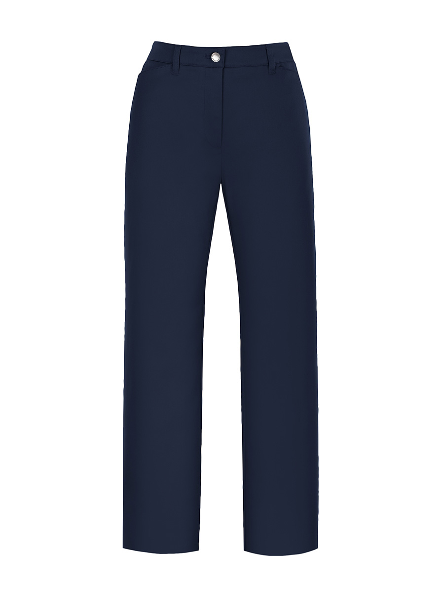 Full size image of Flex Work Pants with Active Waist and Straight Leg; Poly/Cotton Blend - Female (in color MARINE)
